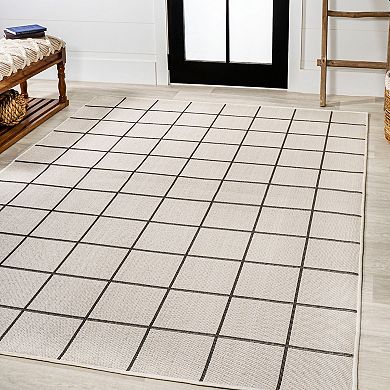 Grid Modern Squares Indoor/outdoor Area Rug