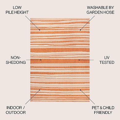 Castara Wavy Stripe Modern Indoor/outdoor Area Rug