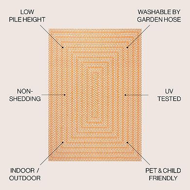 Chevron Modern Concentric Squares Indoor/outdoor Area Rug