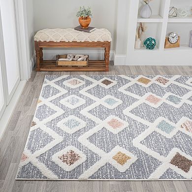 Monique Trellis High-low Area Rug
