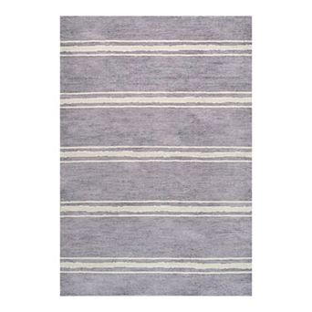 Bande Distressed Ticking Stripe Machine Washable Area Rug