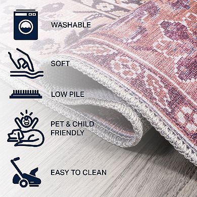 Victoria Ornate All Over Washable Indoor/outdoor Area Rug