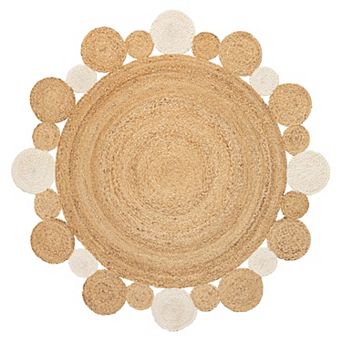 Ayana Two-tone Jute Hippy Circle Area Rug