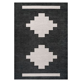Adriel Geometric Medallion Machine Washable Area Rug