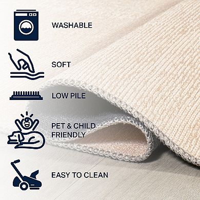 Demie Minimalist Graphic Circle Machine-washable Runner Rug