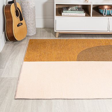 Demie Minimalist Graphic Circle Machine-washable Runner Rug