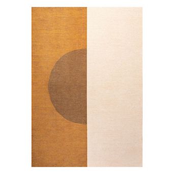 Demie Minimalist Graphic Circle Machine-washable Runner Rug