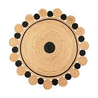 Aurora Two-tone Jute Hippy Circle Medallion Area Rug