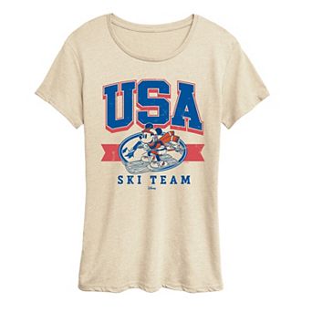 Women's Disney's Mickey Mouse USA Ski Team Graphic Tee