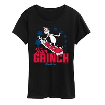 Women's Dr. Seuss Grinch Snowboarding Graphic Tee