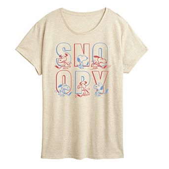 Women's Peanuts Snoopy Playing Hockey Graphic Tee