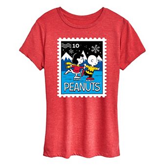 Women's Peanuts Lucy & Charlie Ice Skating Graphic Tee