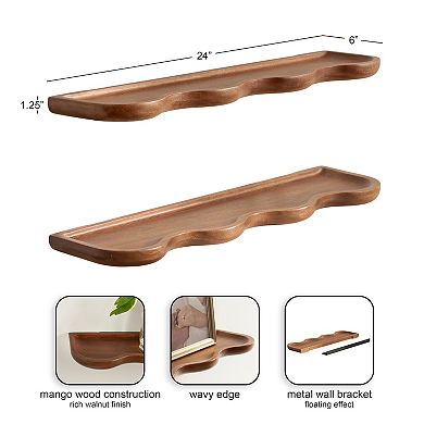 Alezar Wood Shelf Set