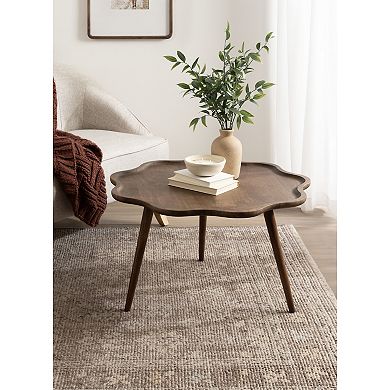 Alezar Scallop Wood Coffee Table
