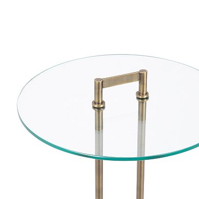 Cerullo Glass Metal Side Table