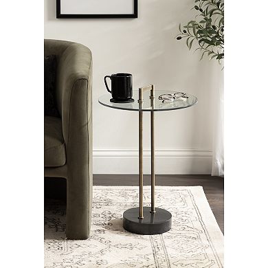 Cerullo Glass Metal Side Table