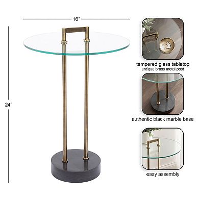 Cerullo Glass Metal Side Table