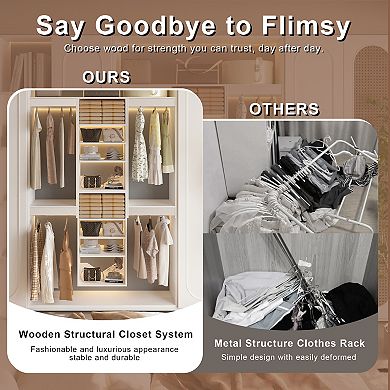 LOVMOR 22.5 in. W White Walk-In Modular Double Hanging Tower Unit