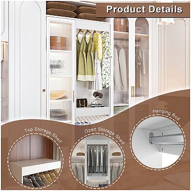 LOVMOR 22.5 in. W White Walk-In Modular Double Hanging Tower Unit