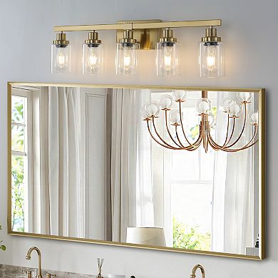 LOVMOR 31 Golden 5 Light Vanity Clear Glass for Bathroom Dressing Table No Bulbs