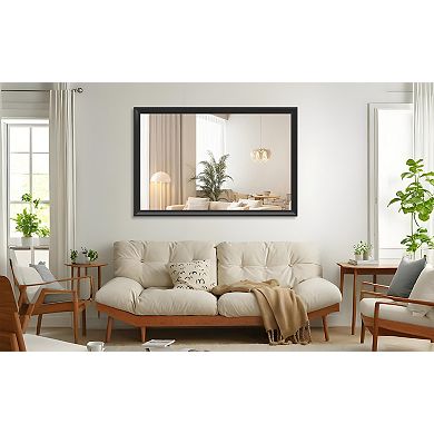 LOVMOR 60x40 Oversized Rectangle Bathroom Mirror Black Frame Wall Mounted Aluminum