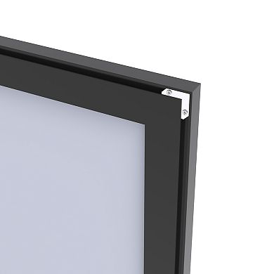 LOVMOR 60x40 Oversized Rectangle Bathroom Mirror Black Frame Wall Mounted Aluminum