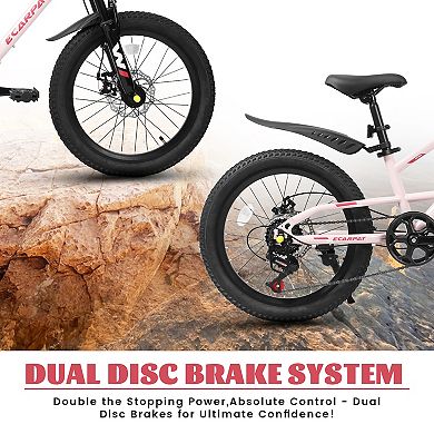 LOVMOR 20 Inch Kids Mountain Bike 612 Years 7 Speed Front Suspension