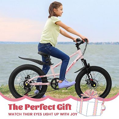 LOVMOR 20 Inch Kids Mountain Bike 612 Years 7 Speed Front Suspension