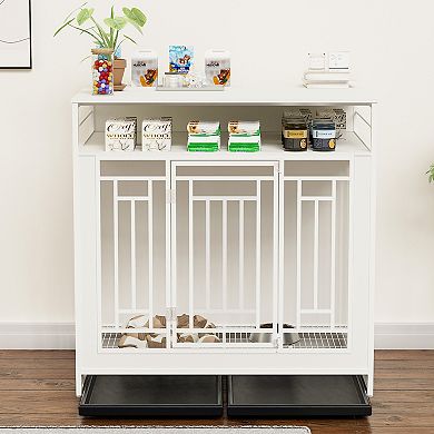LOVMOR 43.3 inch Dog Crate Furniture for Large Dogs