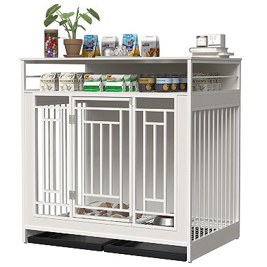 LOVMOR 43.3 inch Dog Crate Furniture for Large Dogs