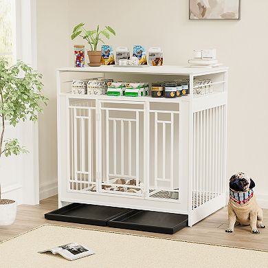 LOVMOR 43.3 inch Dog Crate Furniture for Large Dogs