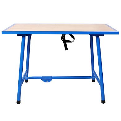 LOVMOR Foldable Work Bench Workshop Tool Bench 660Lbs Load Capacity for Workshop Garage Blue