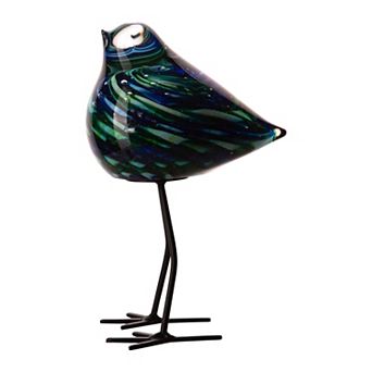 Home Essentials Swirl Glass Bird Table Decor