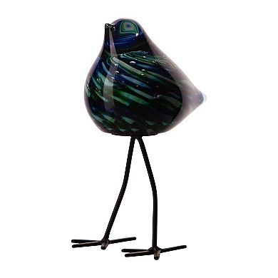 Home Essentials Swirl Glass Bird Table Decor