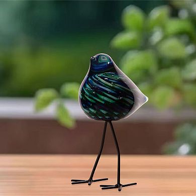 Home Essentials Swirl Glass Bird Table Decor