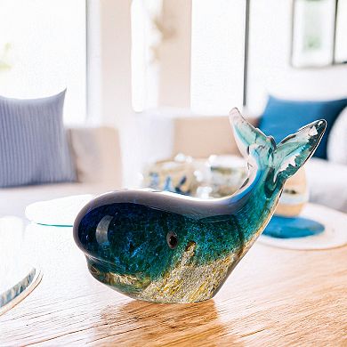 Home Essentials Coastal Glass Whale Table Decor