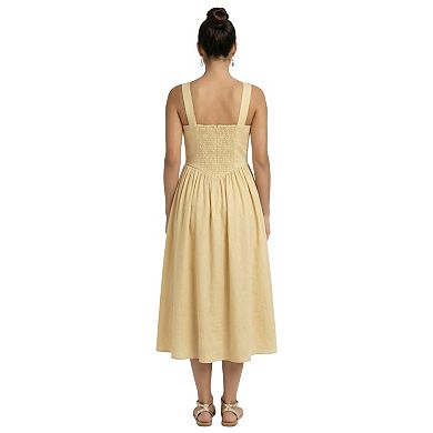 Women's Kittenish Drop Waist Corset Midi Dress