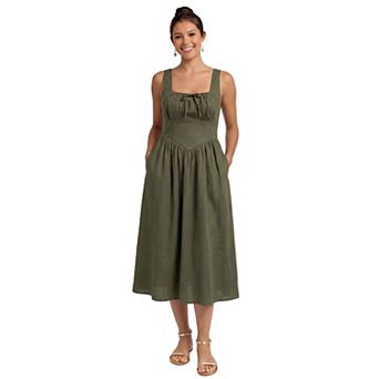 Women's Kittenish Drop Waist Corset Midi Dress