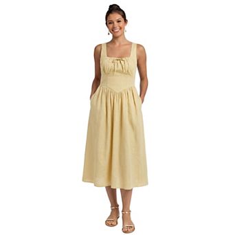 Women's Kittenish Drop Waist Corset Midi Dress