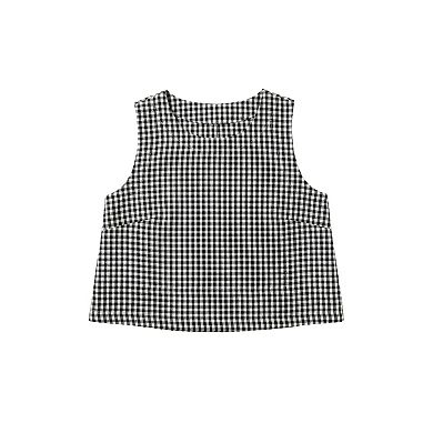 Women's Kittenish Gingham Linen Tank Top