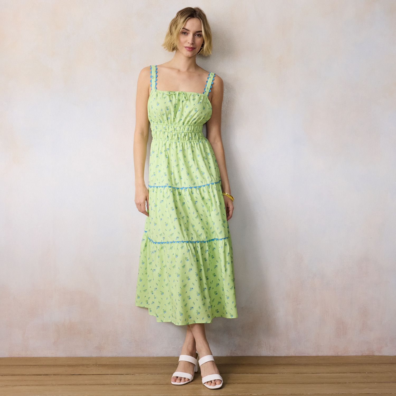 Женское платье LC Lauren Conrad Shirred Maxi, цвет: Мятный