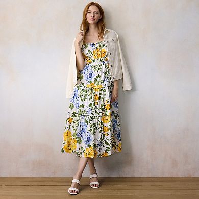 Petite LC Lauren Conrad Ric Rac Shirred Maxi Dress