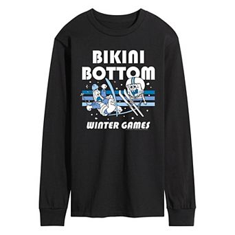 Men's SpongeBob SquarePants Bikini Bottom Winter Games Long Sleeve Graphic Tee