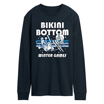 Men's SpongeBob SquarePants Bikini Bottom Winter Games Long Sleeve Graphic Tee