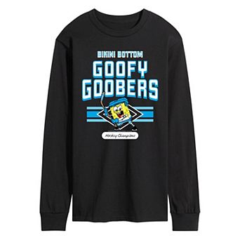 Men's SpongeBob SquarePants Goofy Goobers Hockey Champions Long Sleeve Graphic Tee