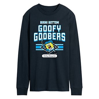 Men's SpongeBob SquarePants Goofy Goobers Hockey Champions Long Sleeve Graphic Tee