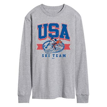 Men's Disney's Mickey Mouse USA Ski Team Long Sleeve Graphic Tee