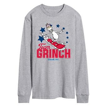 Men's Dr. Seuss Grinch Snowboarding Long Sleeve Graphic Tee