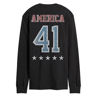 Men's Marvel Captain America Distressed Long Sleeve Graphic Tee