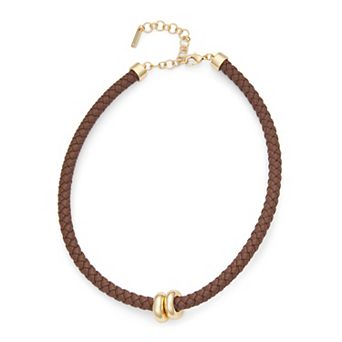 Nine West Leather Cord Collar Necklace